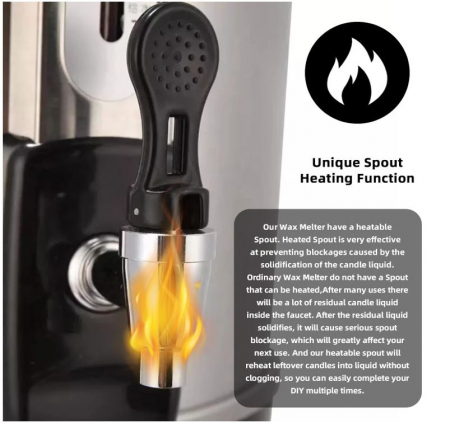 Topitor de ceara pentru lumanari JoliJour, 10.8L, otel inoxidabil [7]