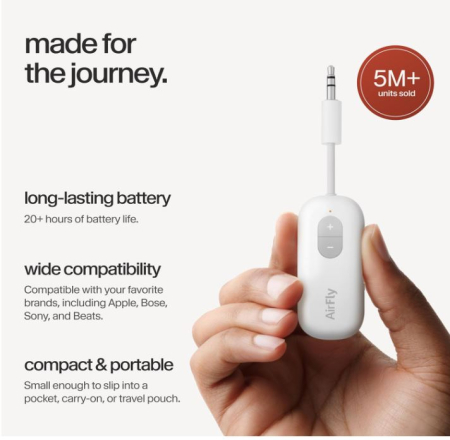 Transmitator wireless AirFly TwelveSouth, Compatibil cu Apple Airpods, Alb [5]