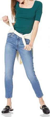 Tricou Amazon Essentials pentru femei, cu mânecă scurta, cu decolteu pătrat, Marimea S [4]