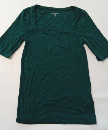 Tricou Amazon Essentials pentru femei, cu mânecă scurta, cu decolteu pătrat, Marimea S [1]