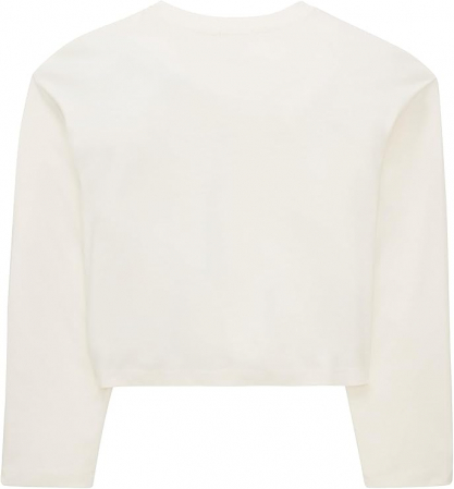 Tricou cu maneca lunga pentru fete TOM TAILOR, oversized, alb, M/152 (12 ani) [1]