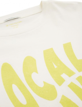 Tricou cu maneca lunga pentru fete TOM TAILOR, oversized, alb, M/152 (12 ani) [2]