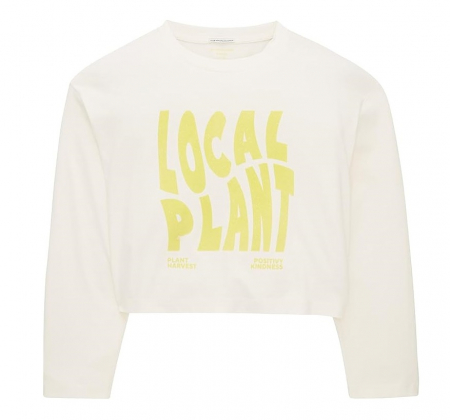 TOATE PRODUSELE - Tricou cu maneca lunga pentru fete TOM TAILOR, oversized, alb, M/152 (12 ani)