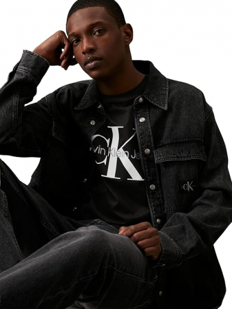 Tricou cu maneca scurta barbati Calvin Klein Core Monologo Slim Tee J30J320935, negru, S [2]