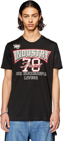 Tricou cu maneca scurta pentru barbati Diesel A11047, negru, XL [4]