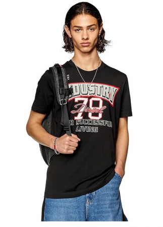 Fashion - Tricou cu maneca scurta pentru barbati Diesel A11047, negru, XL