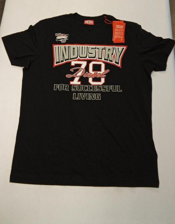 Tricou cu maneca scurta pentru barbati Diesel A11047, negru, XL [2]