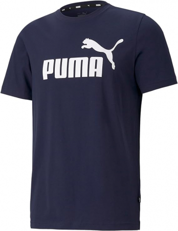 Tricou pentru bărbați PUMA Ess Logo Tee, bleumarin, L [0]