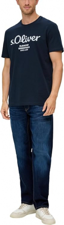 Tricou cu maneca scurta pentru barbati s.Oliver, albastru inchis, XXL [3]