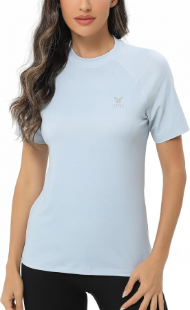 Fashion - Tricou cu maneca scurta pentru femei Beast Layer, albastru deschis, M