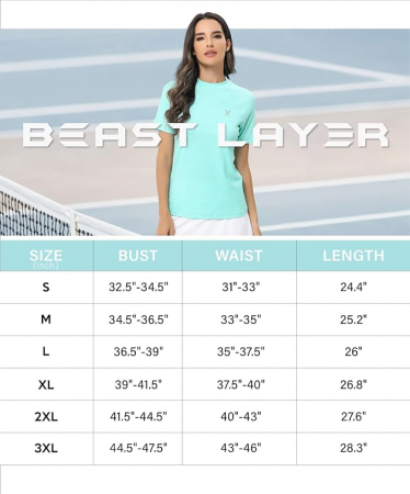 Tricou cu maneca scurta pentru femei Beast Layer, albastru deschis, M [6]