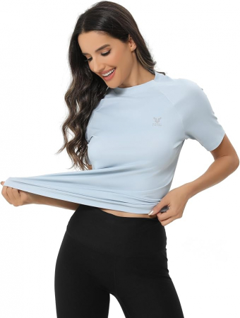 Tricou cu maneca scurta pentru femei Beast Layer, albastru deschis, M [4]