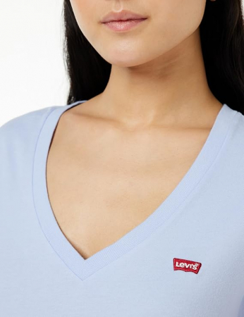 Tricou cu maneca scurta pentru femei Levi's, decolteu în V, albastru, S [2]