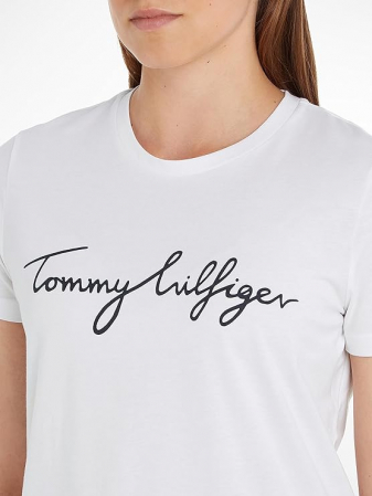 Tricou cu maneca scurta pentru femei Tommy Hilfiger WW0WW24967, alb, 3XL [5]