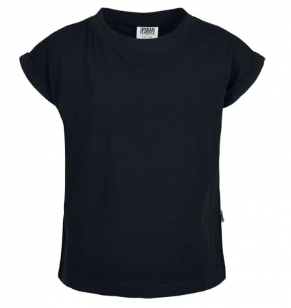 Imbracaminte si Incaltaminte copii - Tricou cu maneca scurta pentru fete Urban Classics Extended Shoulder Tee, negru, 122/128