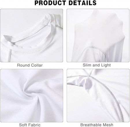 Tricou de compresie cu maneca lunga pentru barbati Meetwee, alb, S [8]