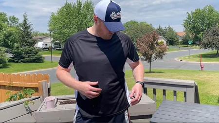 Tricou de inot cu maneca scurta pentru barbati Feooohosi, protectie solara, gri, 4XL [2]