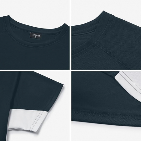 Tricou pentru inot cu maneca scurta Feooohosi, protectie solara, bleumarin, 5XL [2]