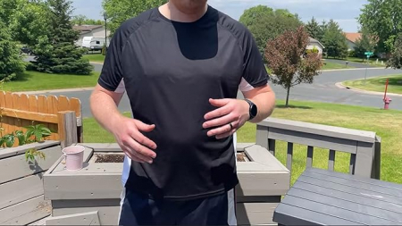 Tricou pentru inot cu maneca scurta Feooohosi, protectie solara, bleumarin, 5XL [3]