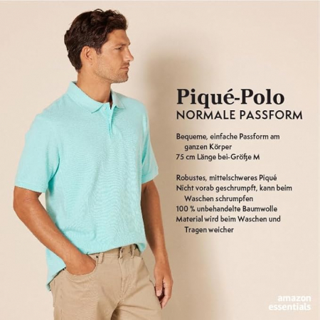 Tricou polo cu maneca scurta Amazon Essentials, alb, XXL [1]