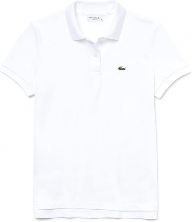 Tricou polo pentru femei Lacoste PF7839, cu mâneci scurte, alb, 40/L [1]