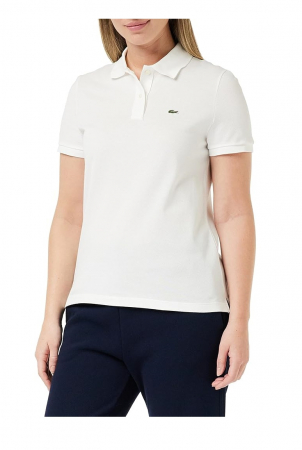 Imbracaminte femei - Tricou polo pentru femei Lacoste PF7839, cu mâneci scurte, alb, 40/L