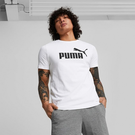 Tricou PUMA Ess Logo Tee, pentru barbati, alb, 4XL [6]