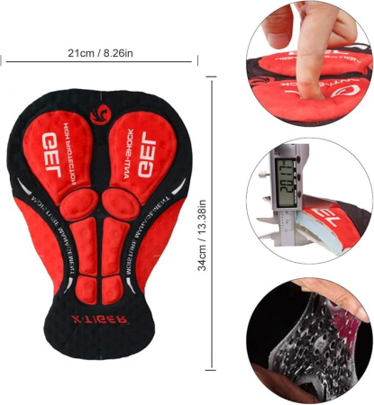 Tricou si pantaloni scurti cu gel 5D cu bretele pentru ciclism X-TIGER, XL [5]