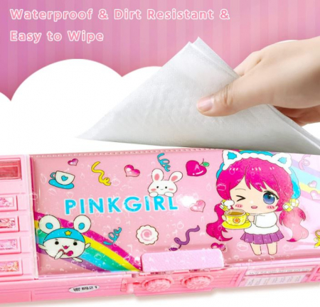 Trusa pentru rechizite scolare LilyBeauty, tip Pop Up, roz [5]