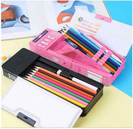 Trusa pentru rechizite scolare LilyBeauty, tip Pop Up, roz [1]