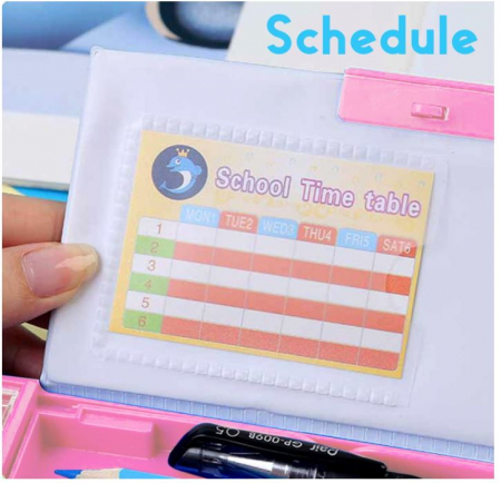 Trusa pentru rechizite scolare LilyBeauty, tip Pop Up, roz [4]