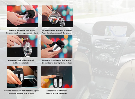 Umidificator cu functie de aromatarapie pentru auto Beper, 25 ml, Negru [2]