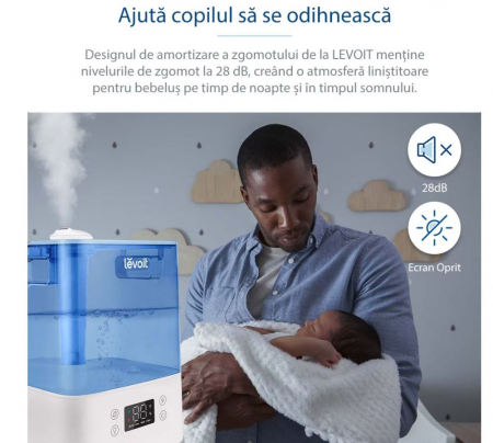 Umidificator de aer LEVOIT Classic 300S, Rezervor 6L, 47m² [9]