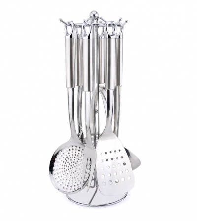 TOATE PRODUSELE - Set Ustensile de bucatarie cu suport Zass Gourmet ZG-KT 03 Inox
