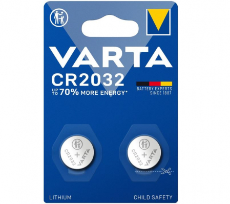 TV, Audio & Foto - Set 2 Baterii Varta tip buton CR2032, litiu, 6032101402