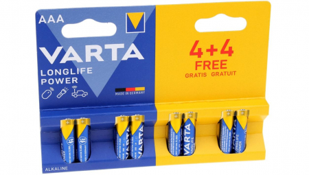 TV, Audio & Foto - Set 8 baterii VARTA LONGLIFE POWER LR03/MN2400, AAA, 4903121448