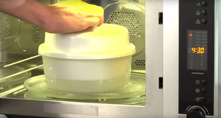 Vas pentru gatit cu abur Tescoma 705010 Purity pentru cuptorul cu microunde, diametru 21 cm, alb [3]