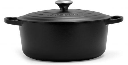 Vas pentru gatit, Oală cu capac Le Creuset Signature , din fontă emailată, 28 cm, 6,7 litri, negru mat [5]