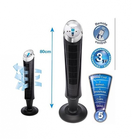 Ventilator tip turn Honeywell HY254E, oscilatie 75 grade, Negru [5]