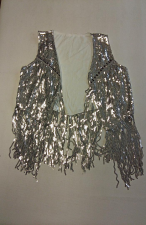 Vestă de damă cu paiete SEAUR, fără mâneci, argintiu, marime S [1]