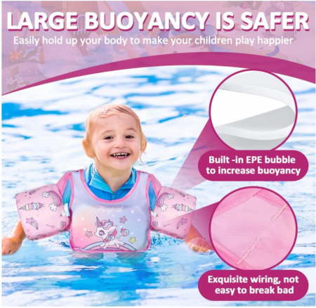 Vesta de înot pentru copii ZPQAODI, Ajutor de înot pentru copii de 2-6 ani, 14-30 kg [3]