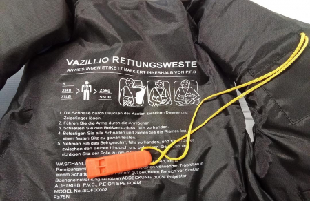 Vestă de salvare cu fluier pentru copii, S [2]