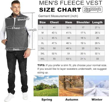 Vesta polar pentru barbati 33,000ft, gri, 4XL [5]