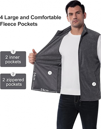 Vesta polar pentru barbati 33,000ft, gri, 4XL [4]