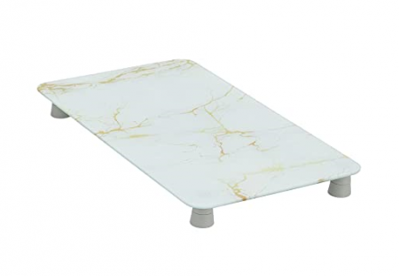 WENKO Farfurie universală de acoperire a sticlei, marmură aurie, 1 buc, capac de bucătărie, 30 x 1,8 x 52 cm, ALB [0]