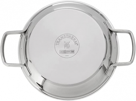 WMF Tigaie (24 cm, oțel inoxidabil, rezistentă la zgârieturi, mânere din oțel inoxidabil, sigură pentru inducție) [1]