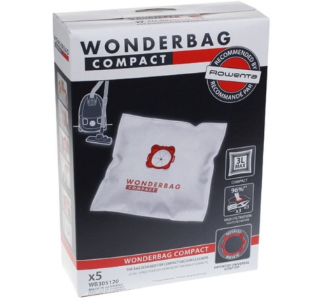 Accesorii si piese aspiratoare - Set 5 saci de aspirator Rowenta WONDERBAG Compact WB305120
