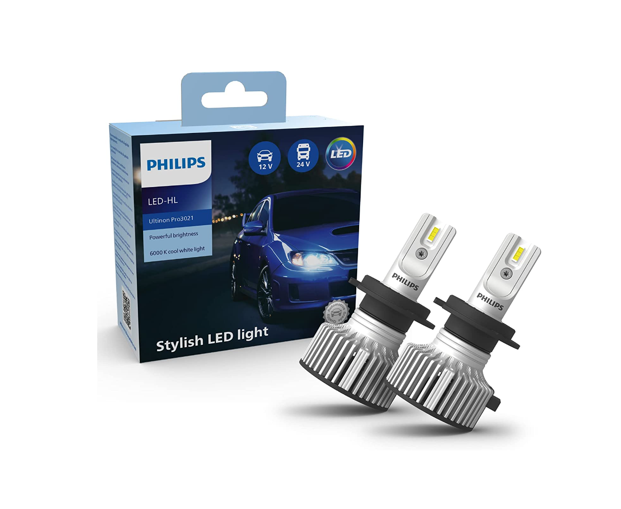 H7 LED bulbs Kit PHILIPS Ultinon Pro3021 - 11972U3021X2