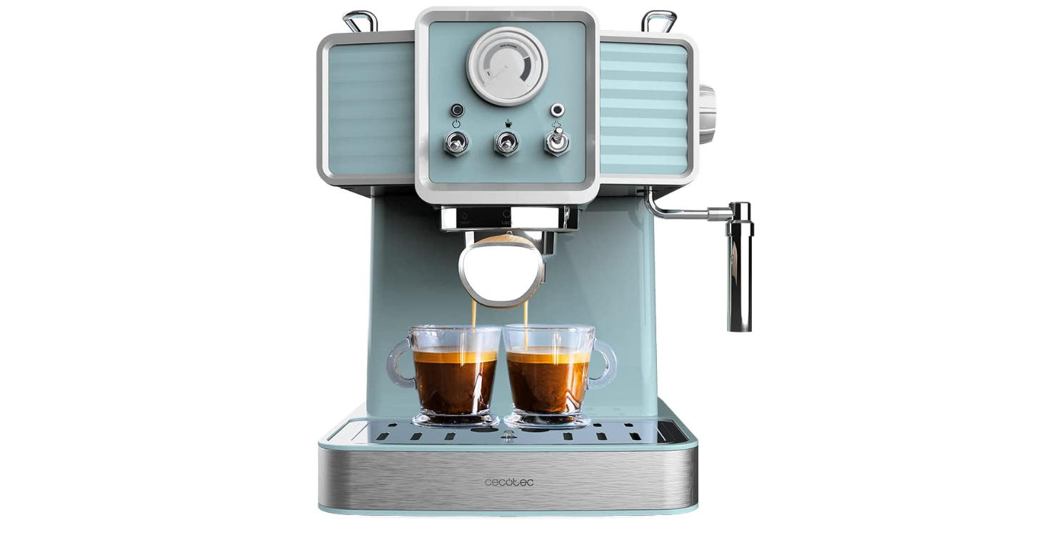 Cecotec Cafetera Espresso Power 20 Tradizionale 1350W 1.5L Plateado