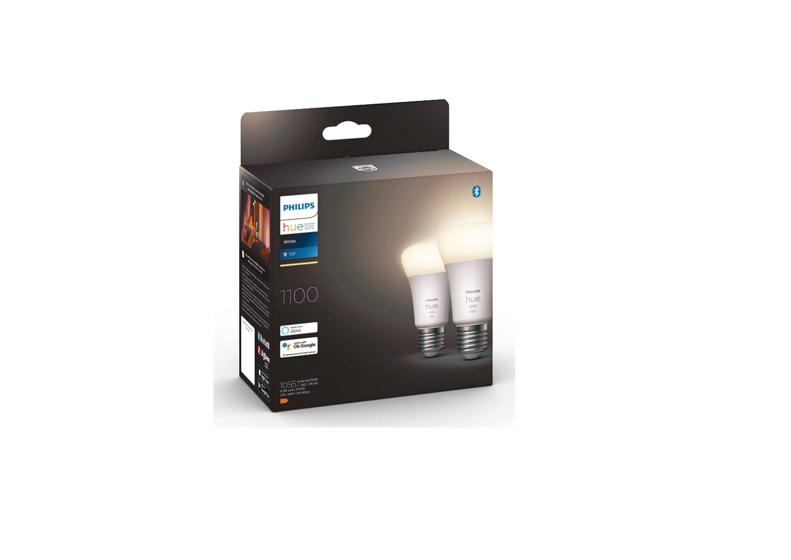 unknown in the meantime God Pachet 2 Becuri inteligente Philips Hue alb 75W Cu Bluetooth